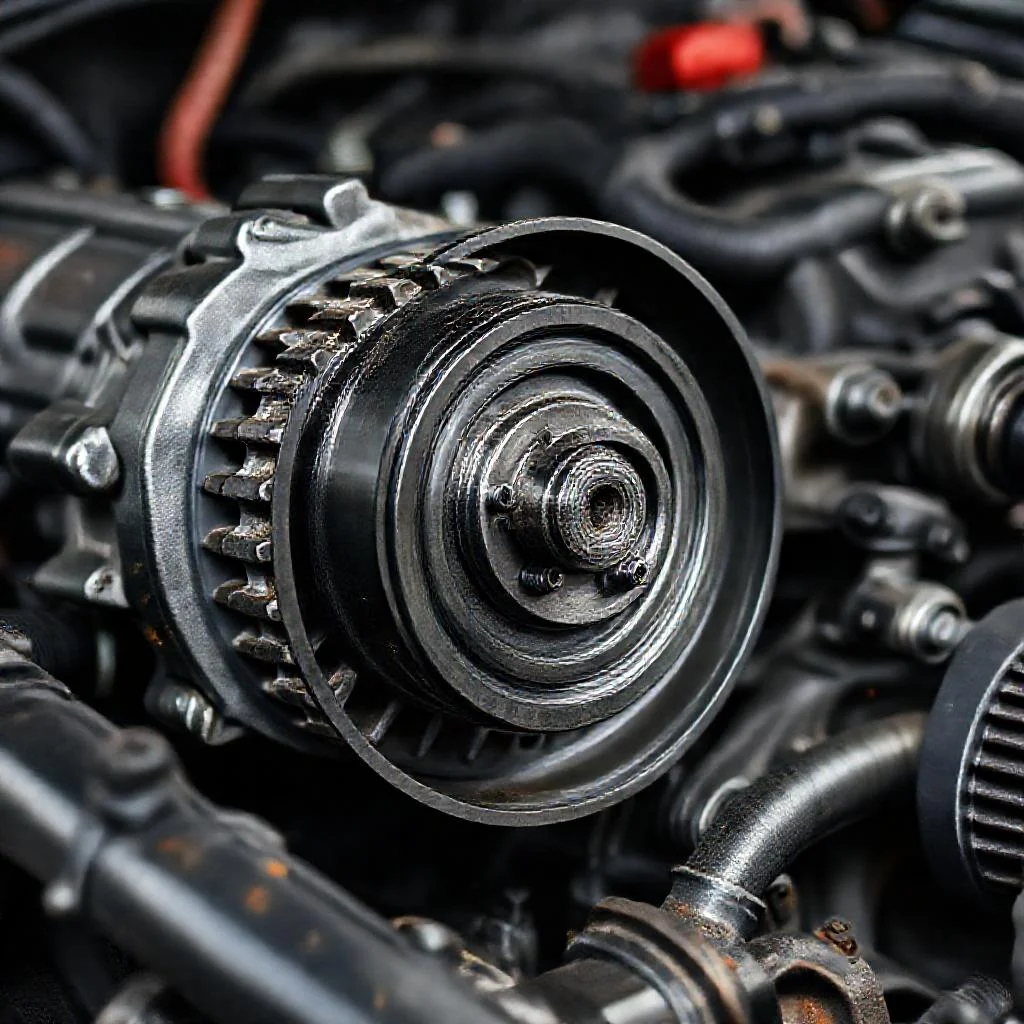 Иллюстрация к статье: Разрушение ремня генератора Gates на Lada Largus 16V: несоосность шкивов