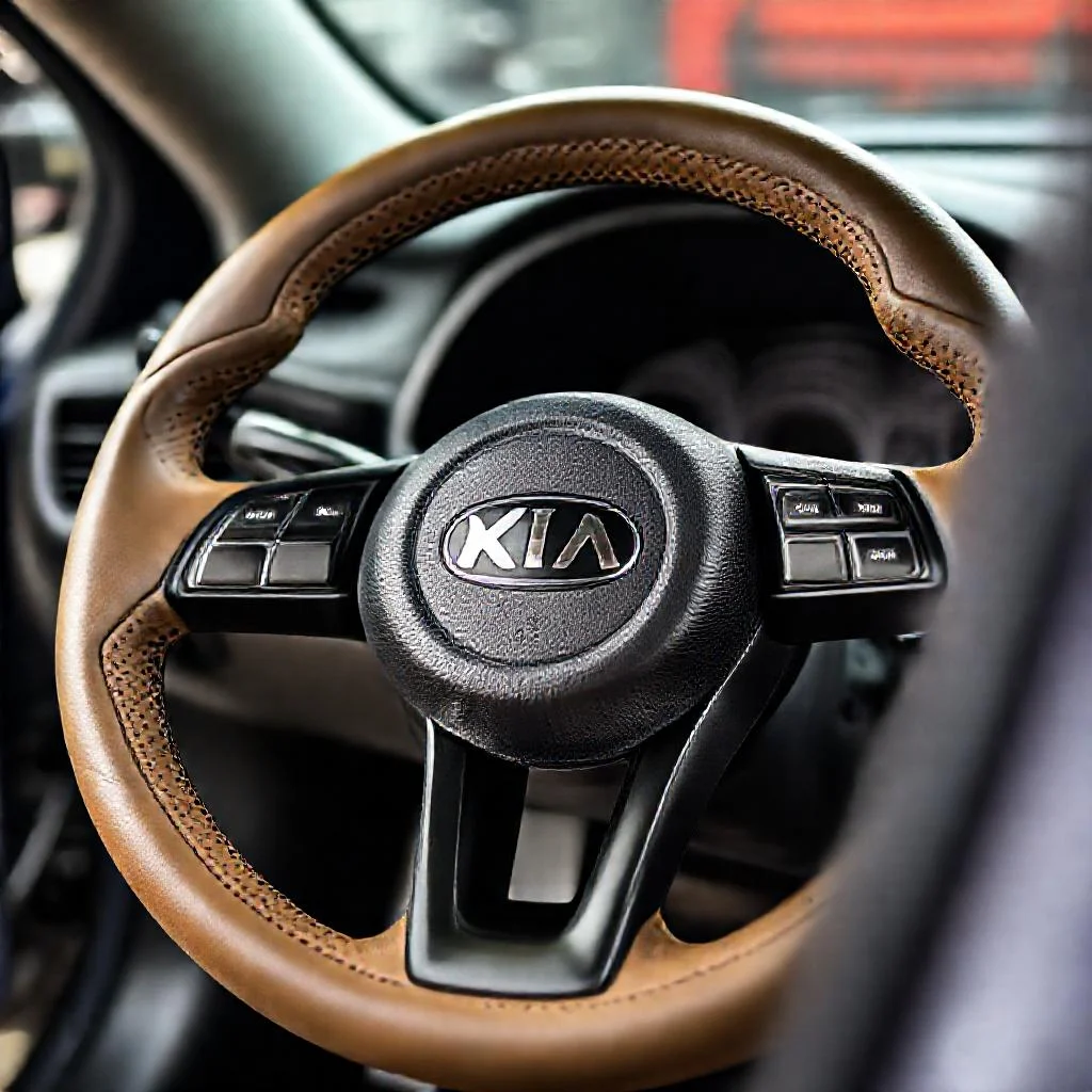 Детальное фото: Складки при перетяжке руля Kia Ceed экокожей: неправильная выкройка оплетки