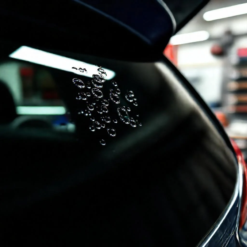 Детальное фото: Пузыри на тонировочной пленке SunTek заднего стекла Hyundai Creta