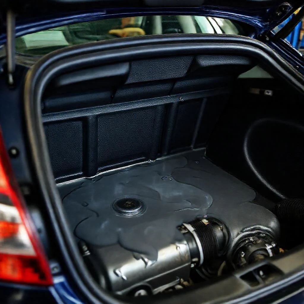 Детальное фото: Вода в багажнике Ford Focus 2 хэтчбек: рассыхание герметика кузовных швов