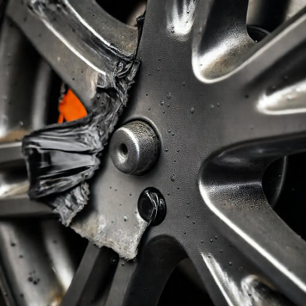 Отслоение жидкой резины Plasti Dip с колесных дисков после мойки АВД Детальное фото: Отслоение жидкой резины Plasti Dip с колесных дисков после мойки АВД