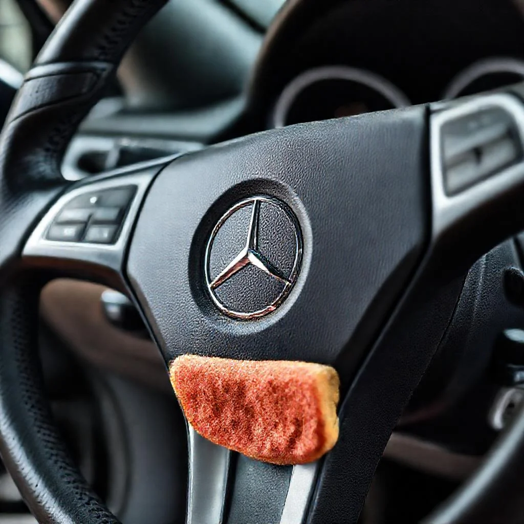 Потеря блеска кожи руля Mercedes W212 после очистки меламиновой губкой Иллюстрация к статье: Потеря блеска кожи руля Mercedes W212 после очистки меламиновой губкой