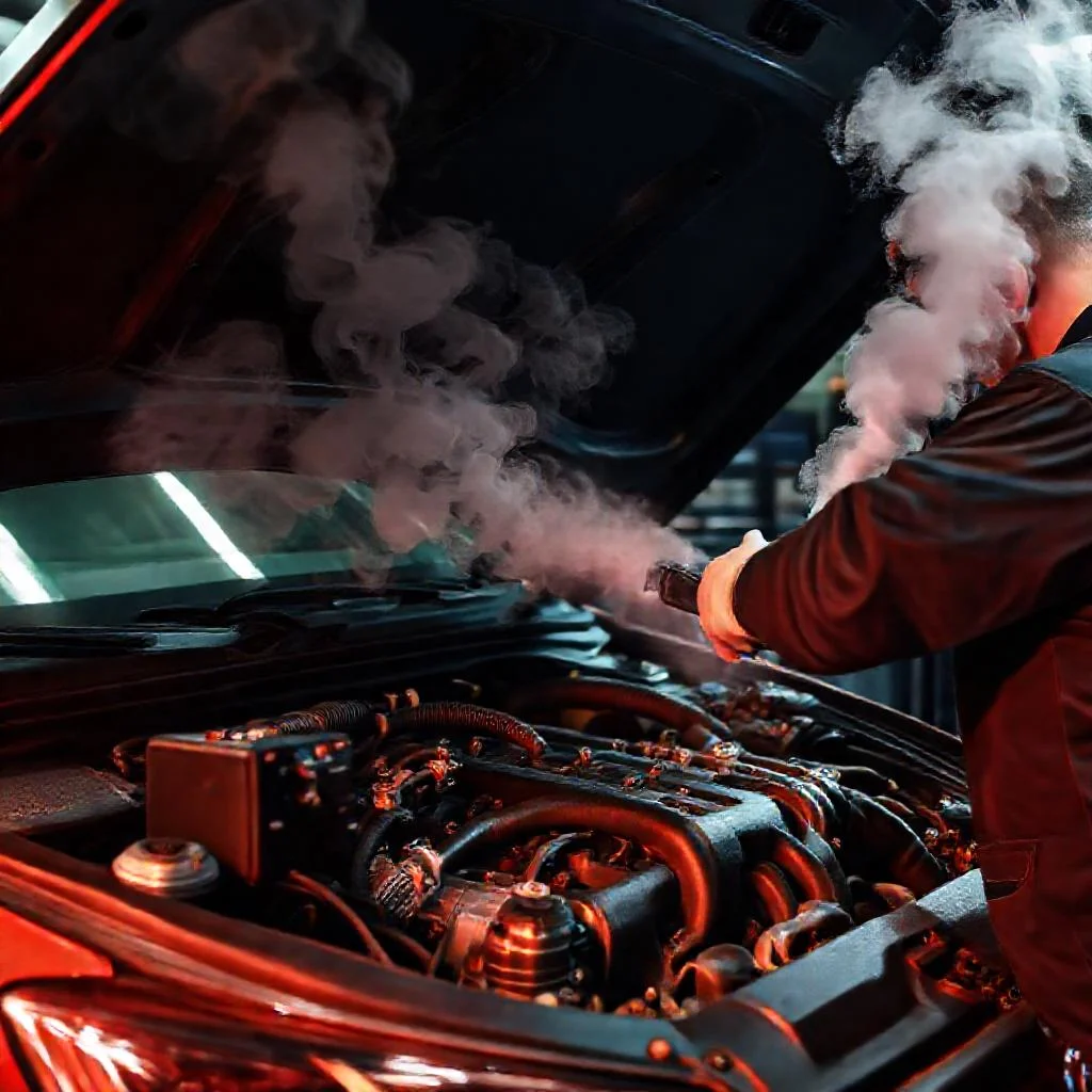 Зависание оборотов на 1.8 TSI CDAB: поиск подсоса воздуха дымогенератором Иллюстрация к статье: Зависание оборотов на 1.8 TSI CDAB: поиск подсоса воздуха дымогенератором