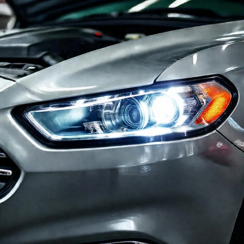 Слабый ближний свет галогеновых линз H7 на Ford Mondeo 4: выгорание отражателя Детальное фото: Слабый ближний свет галогеновых линз H7 на Ford Mondeo 4: выгорание отражателя