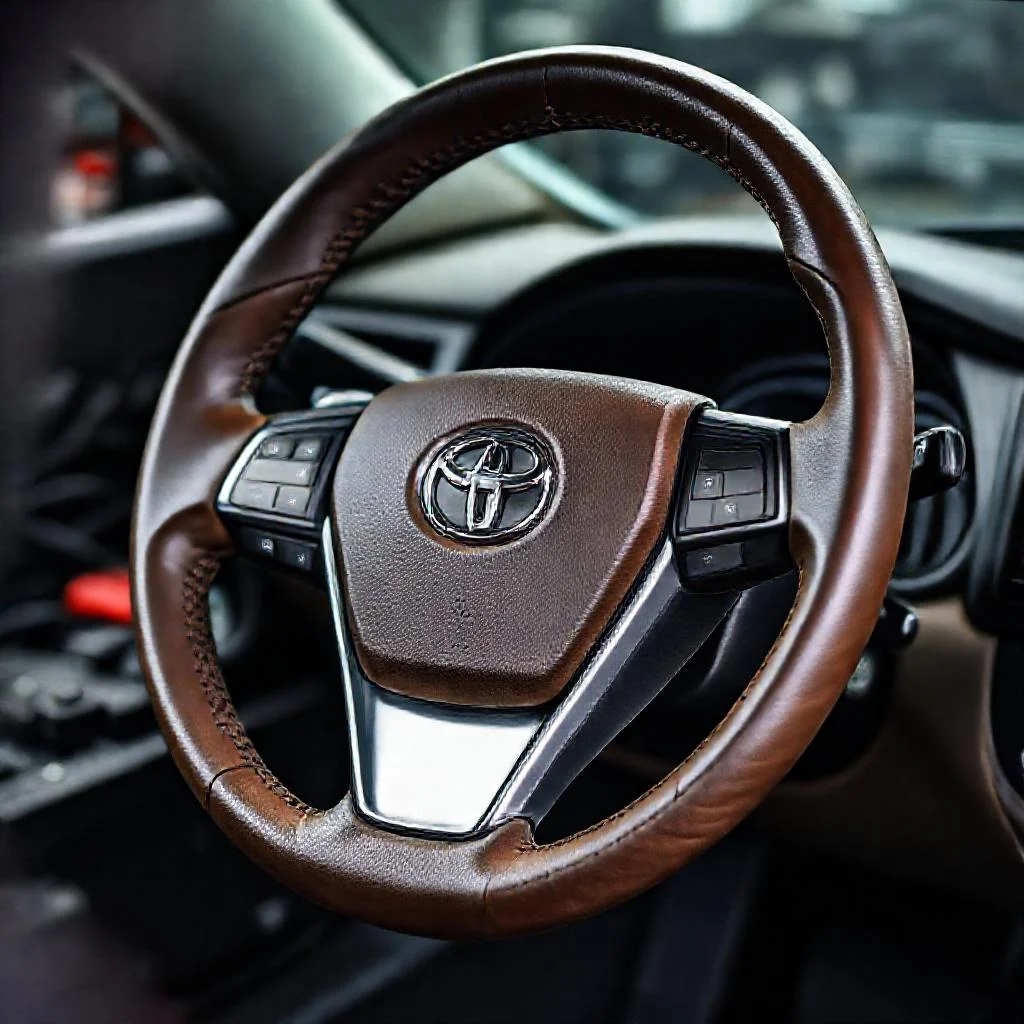 Иллюстрация к статье: Как перетянуть руль Toyota Camry V50 в экокожу со швом макраме