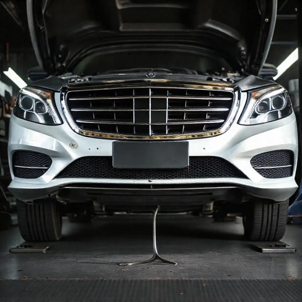 Опускается морда Mercedes W221 с Airmatic: утечка по передним стойкам Иллюстрация к статье: Опускается морда Mercedes W221 с Airmatic: утечка по передним стойкам