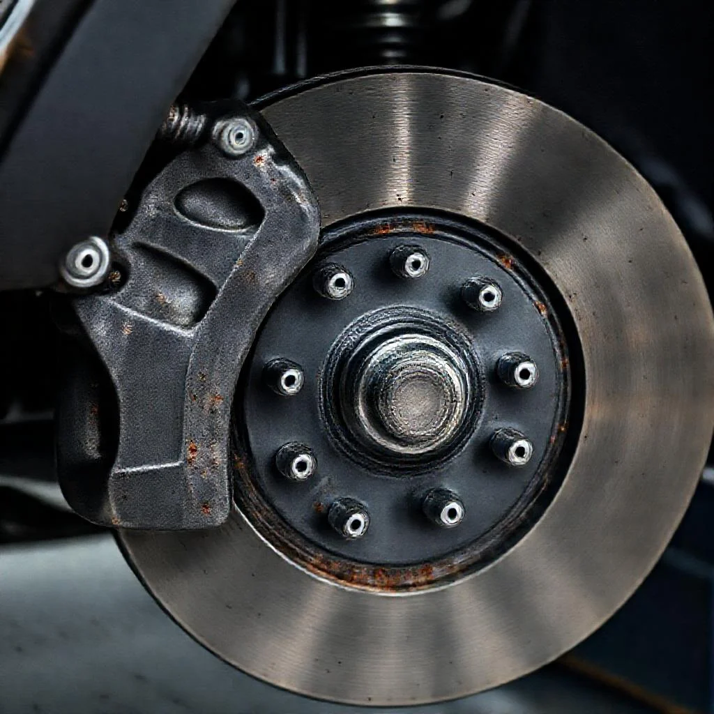 Перекос колодки в переднем суппорте Brembo 4-pot на Porsche Cayenne: закисание одного из поршней Детальное фото: Перекос колодки в переднем суппорте Brembo 4-pot на Porsche Cayenne: закисание одного из поршней