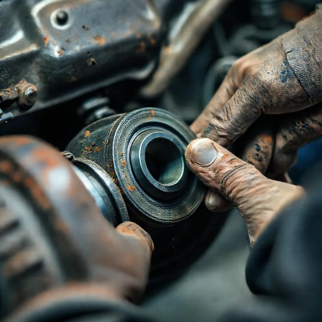 Детальное фото: Как заменить подвесной подшипник карданного вала BMW E39: снятие гука