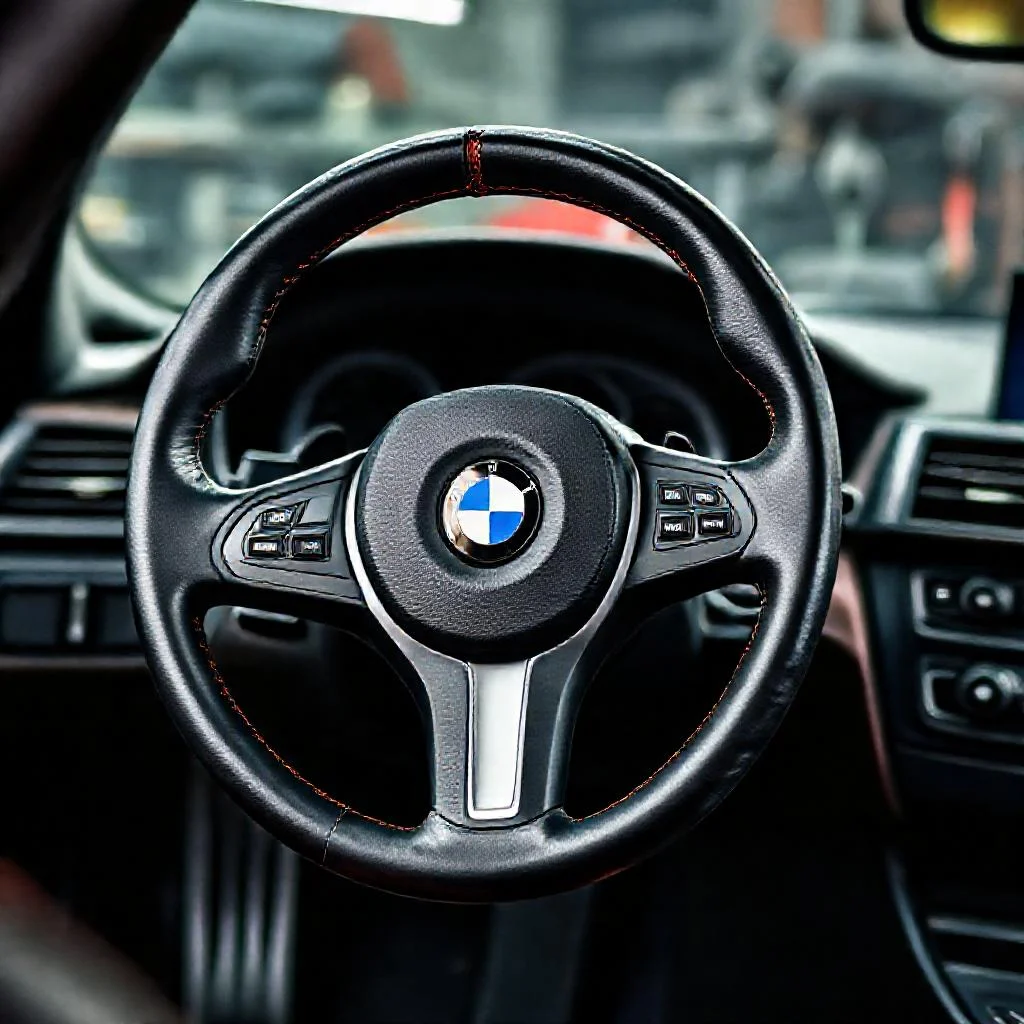Детальное фото: Реальная стоимость перетяжки руля кожей Nappa против экокожи на BMW F30