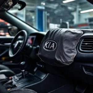 Фото по теме: Анализ стоимости восстановления стреляной торпедо Kia Ceed: перетяжка винилом со штампом Airbag