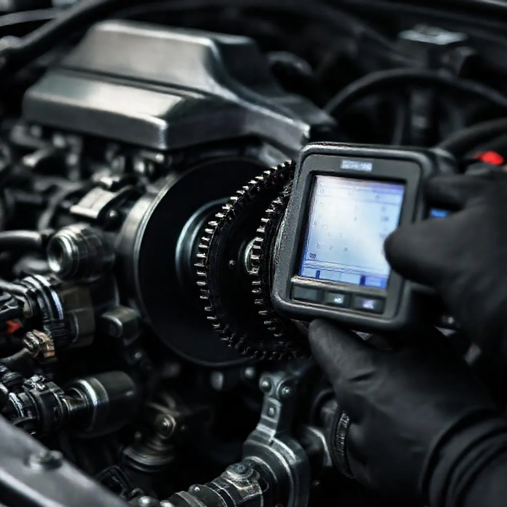 Детальное фото: Как проверить растяжение цепи ГРМ на VW 1.8 TSI CDAB сканером VCDS