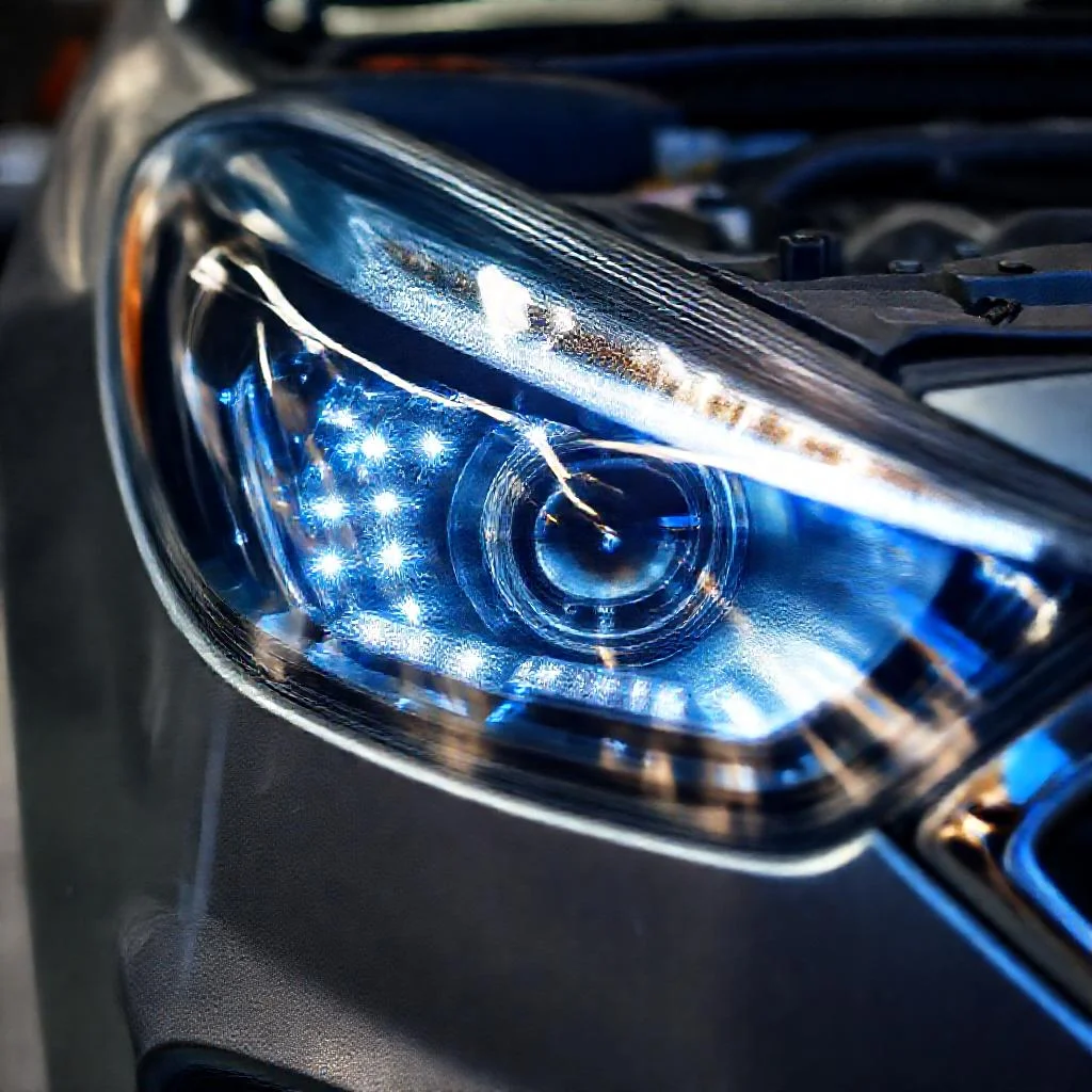 Детальное фото: Как установить Bi-LED линзы Aozoom A13 в галогеновые фары Hyundai Solaris