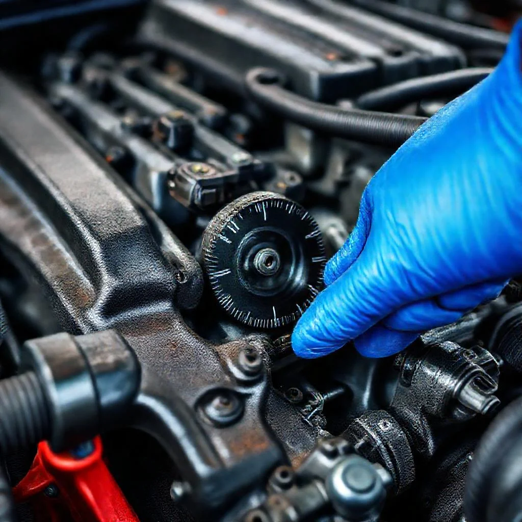 Иллюстрация к статье: Как выставить метки ГРМ на двигателе Renault K4M 1.6 16V: инструкция по спецприспособлениям