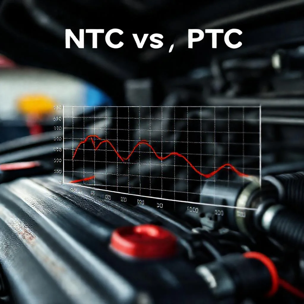 Детальное фото: Датчик температуры охлаждающей жидкости NTC против PTC: график сопротивления