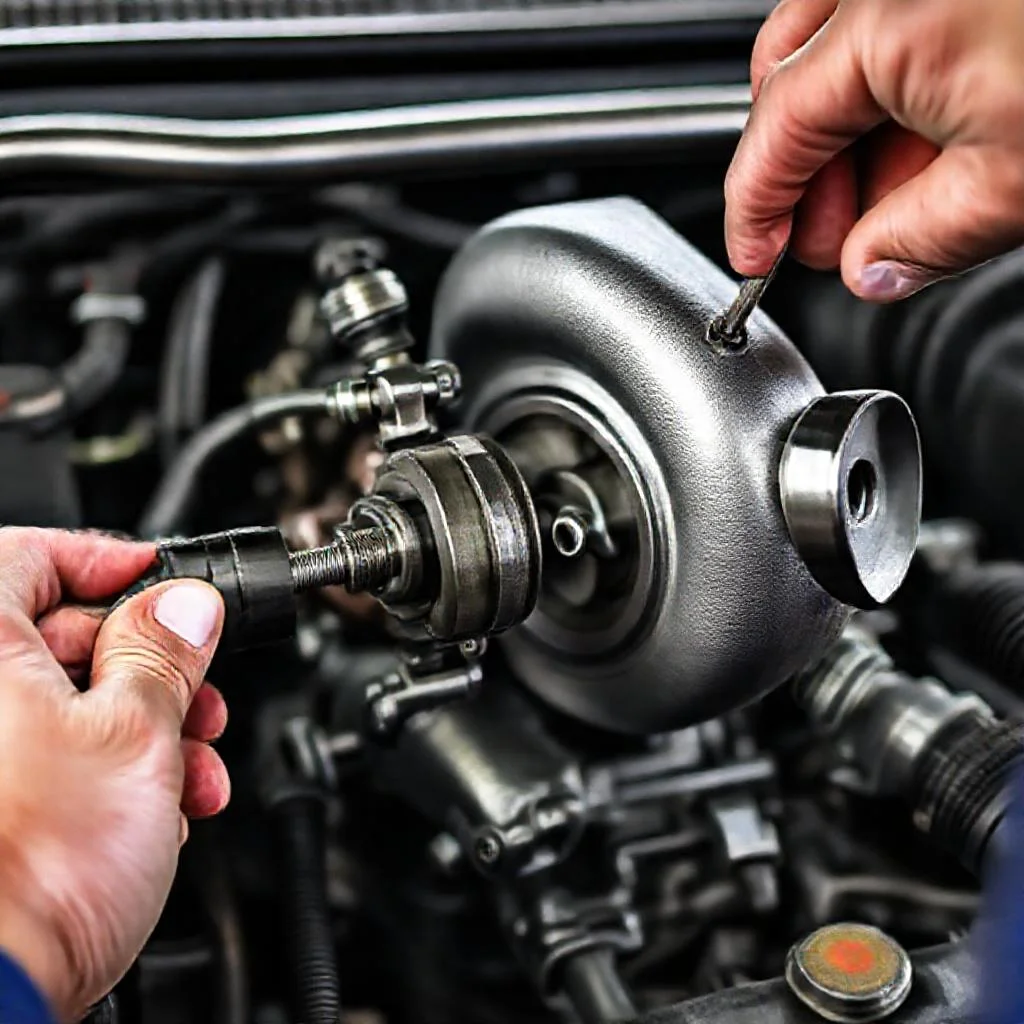 Детальное фото: Как настроить актуатор турбины Wastegate на Subaru WRX EJ205: преднатяг тяги