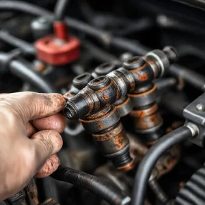 Фото по теме: Как снять топливные форсунки Common Rail на SsangYong Action 2.0 D если они прикипели